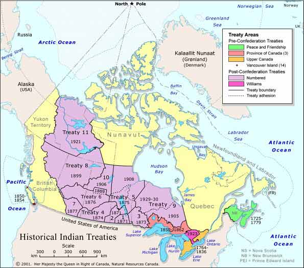 treaty map of can ada