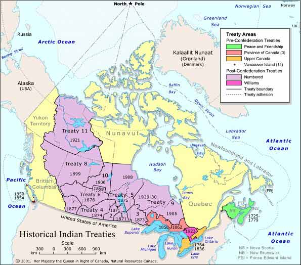 treaty map of can ada